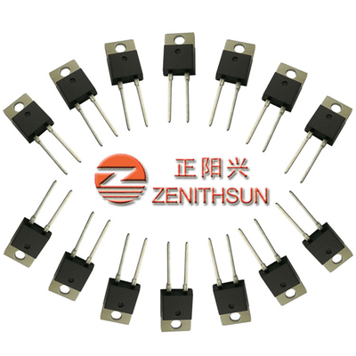 100 Ohm 50 Watt Resistor 1% 100PPM Film Tebal Daya Tinggi Melalui Lubang